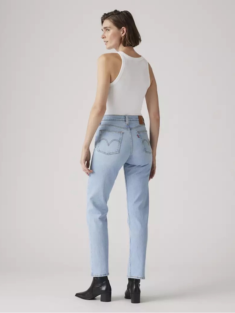 Levi's Light Blue High-Rise Straight Leg Jeans - Picture 2 of 8